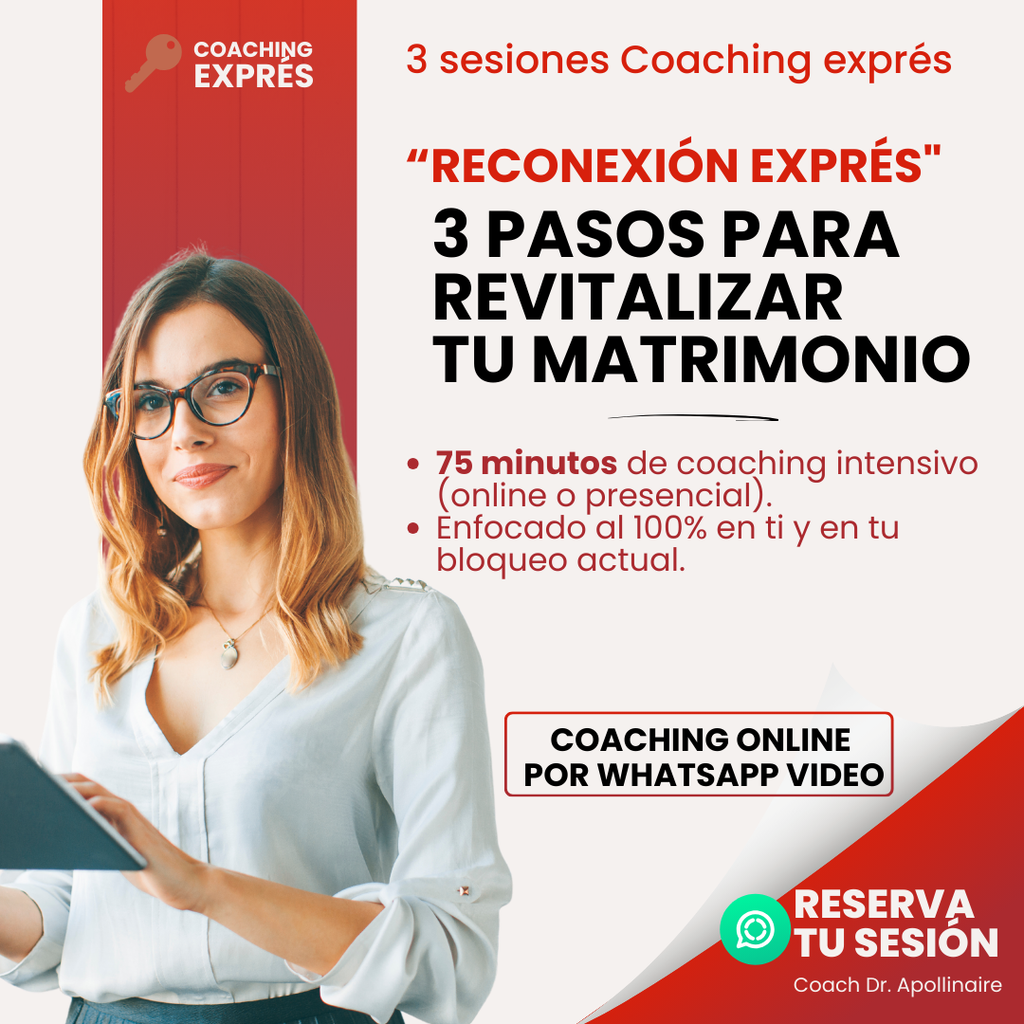 3 sesiones Coaching - "Reconexión Exprés": Revitaliza tu matrimonio