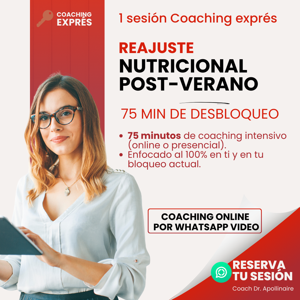 1 sesión Coaching – Reajuste Nutricional Post Verano